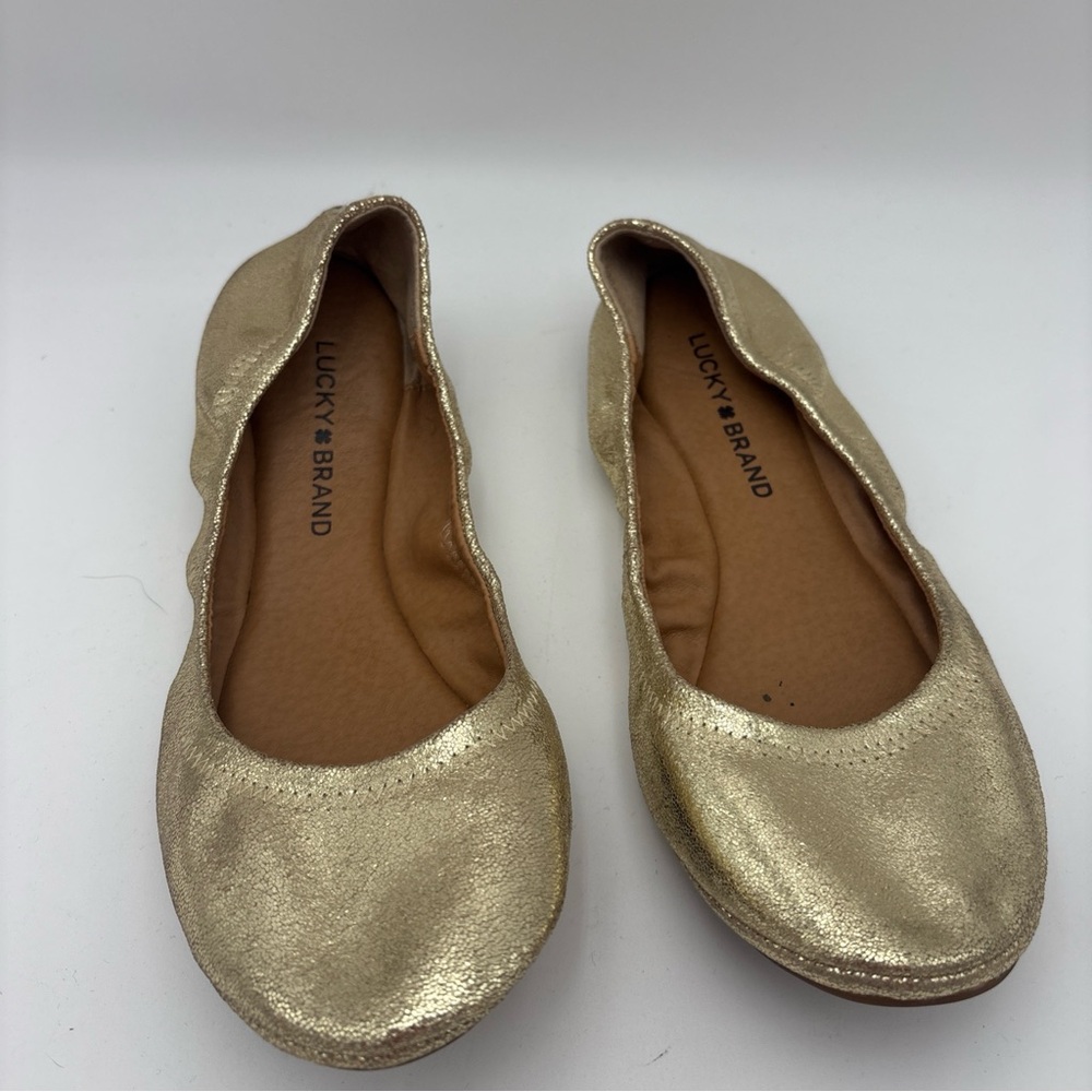 Lucky Brand Shimmering Gold Flats‎